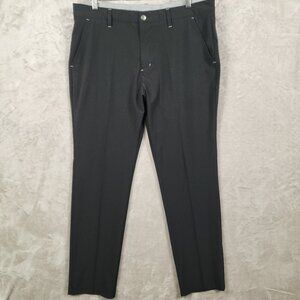 Adidas Golf Pants Mens Black Flat Front Stretch Polyester Spandex Size W36 L32
